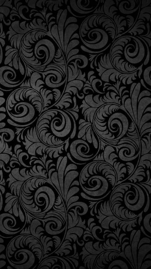 Enigmatic Black Leaf-patterned Design Wallpaper