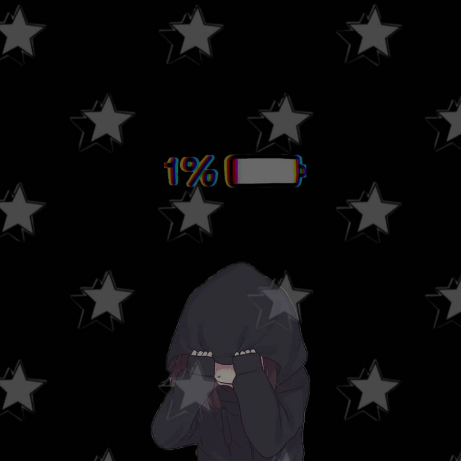 Enigmatic Emotion - A Sad Aesthetic Anime Girl In Low Power Mode Wallpaper