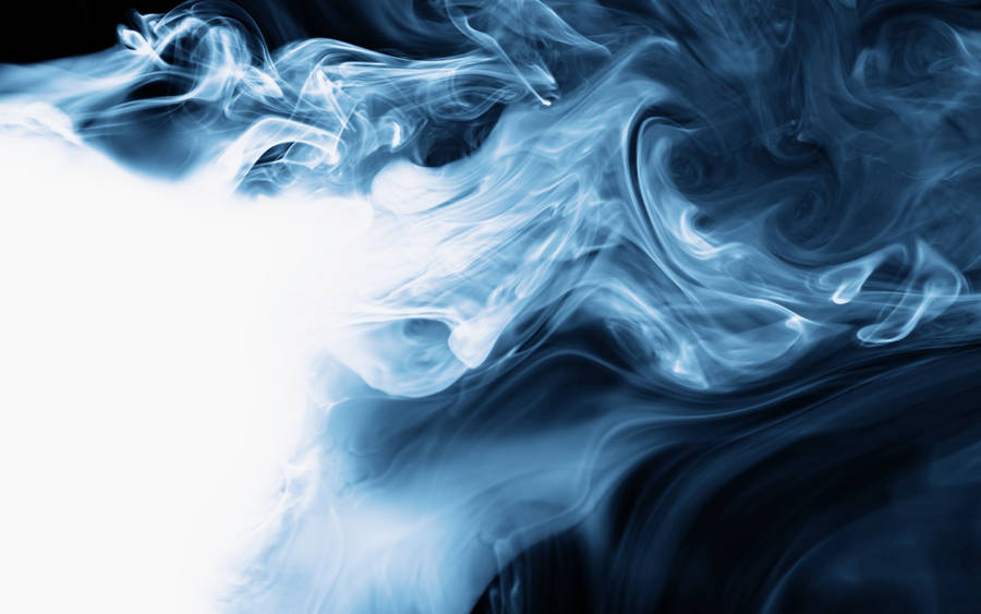 Enigmatic Fusion Of White And Blue Smoke Wallpaper