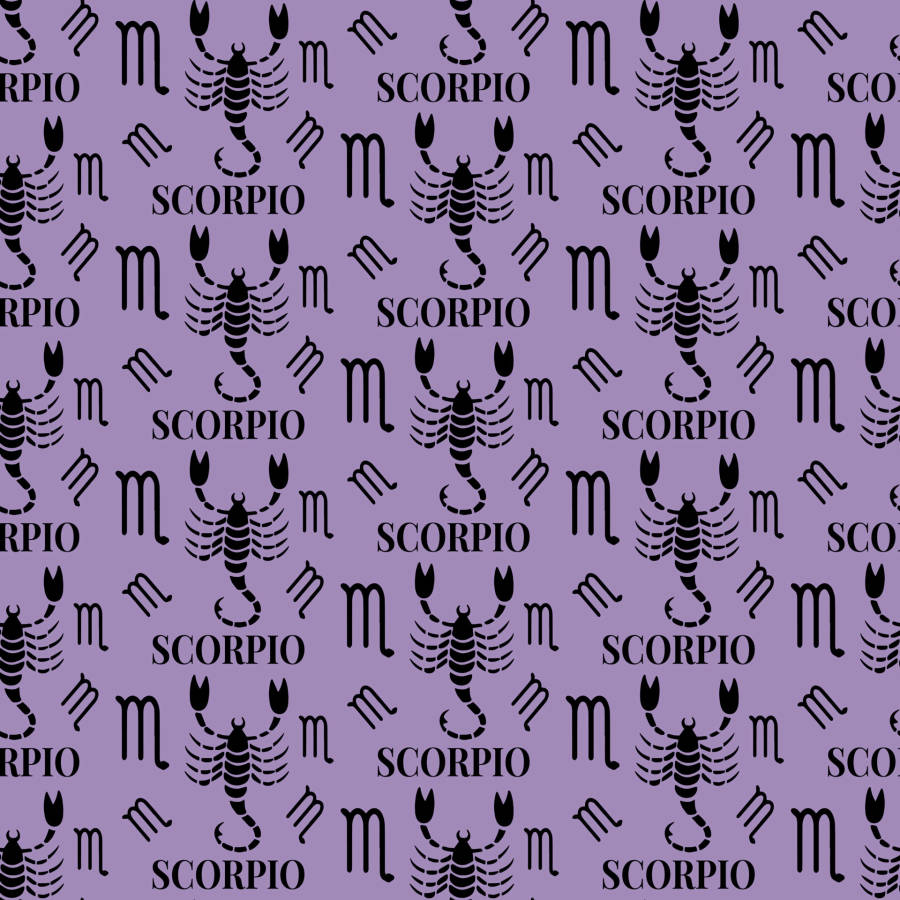 Enigmatic Scorpio Zodiac Symbol In Purple Hues Wallpaper