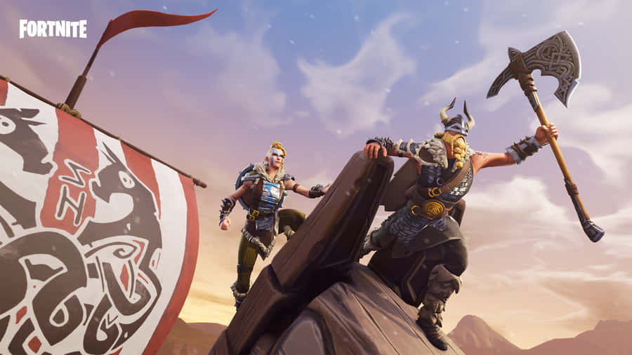 Enjoy Gaming On The Go With A Fortnite Laptop Wallpaper