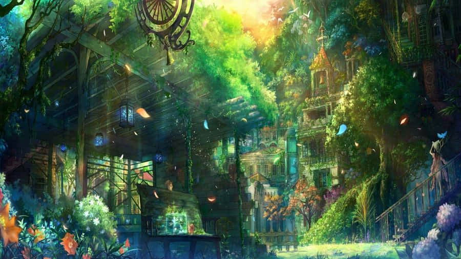 Enjoy The Best Experience With Green Anime Wallpaper