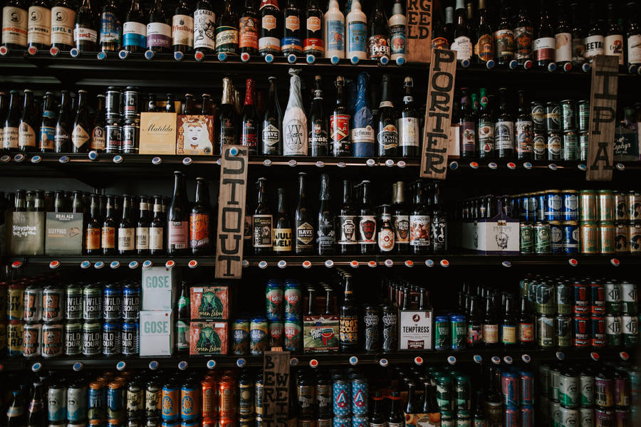 Enjoy The Finest Selection Of Beers And Spirits Wallpaper