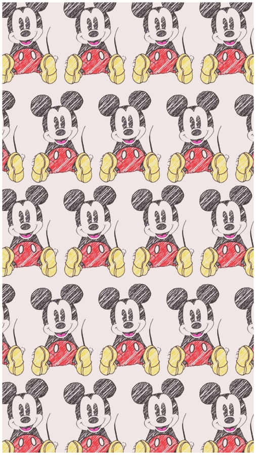 Enjoy The Magical World Of Mickey With This Adorable Wallpaper Of Cute Mickey Mouse! Wallpaper