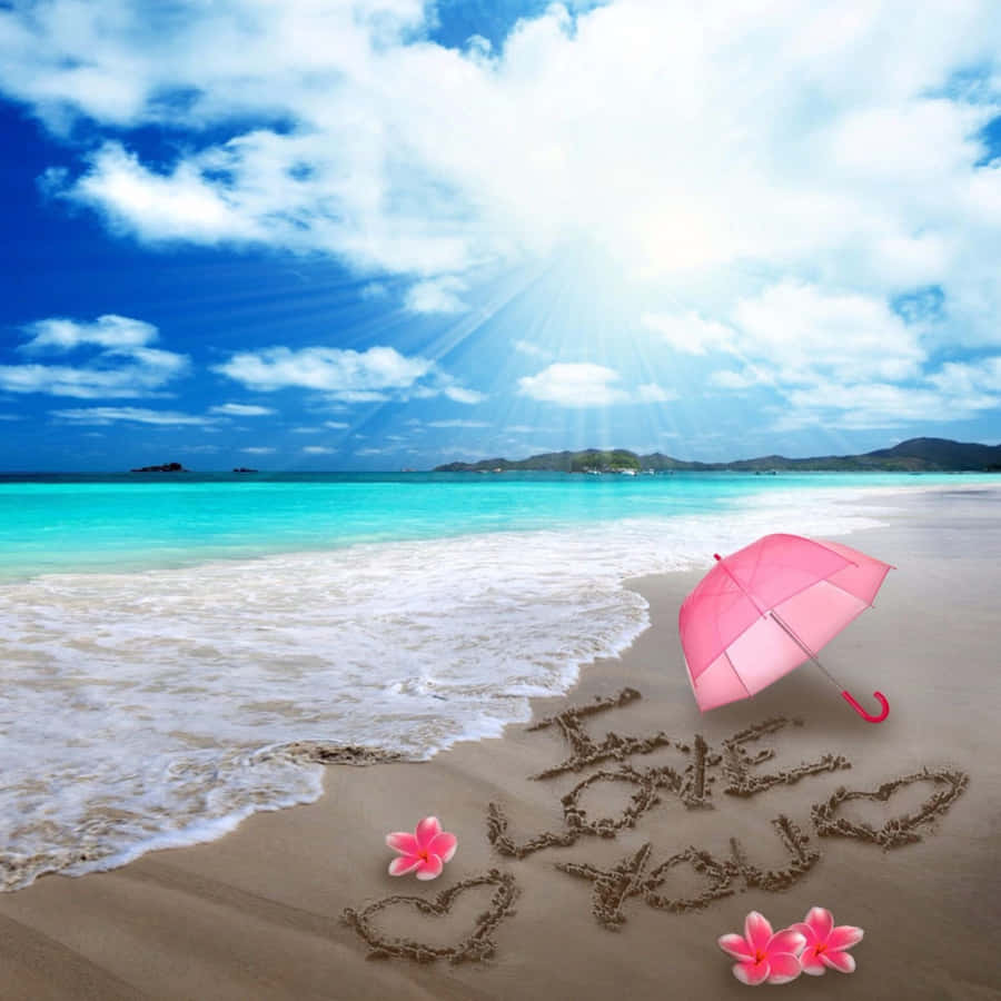 Enjoy The Perfect Ocean View From This Cute Beach Wallpaper