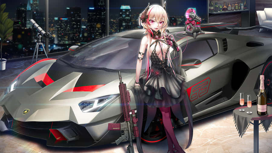 Enjoy The Thrill Of Drifting Through An Anime World Wallpaper