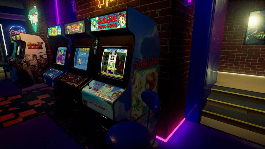 Enjoying Classic Arcade Games Wallpaper