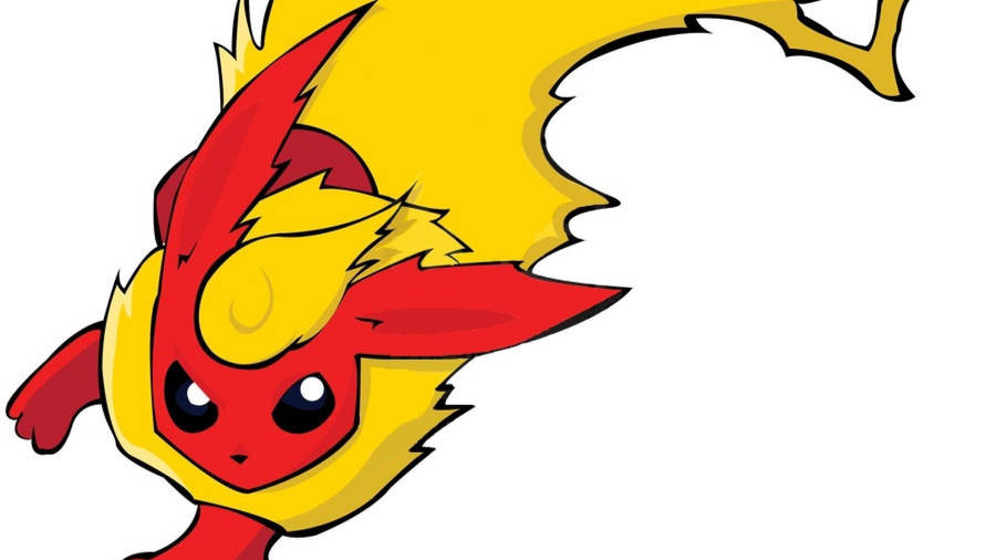 Enraged Flareon - A Fiery Pokemon On White Background Wallpaper