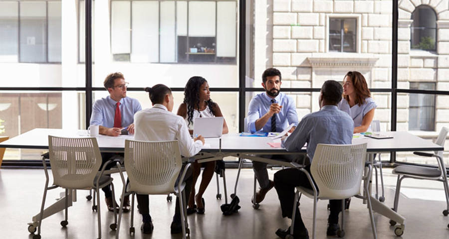 Enterprise Company Employees In A Meeting Wallpaper