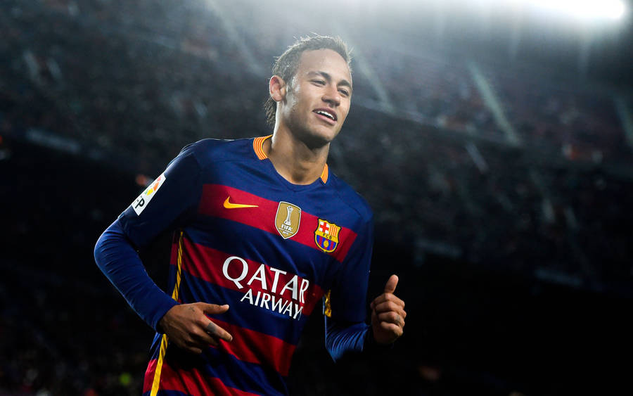 Enthusiastic Neymar In Fc Barca Wallpaper