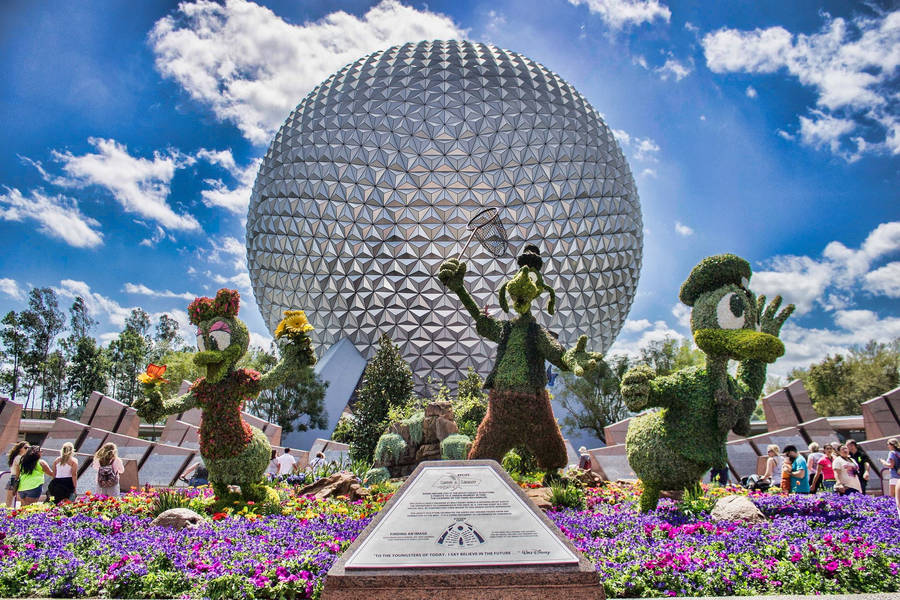 Epcot Center Topiary Disney Characters Wallpaper