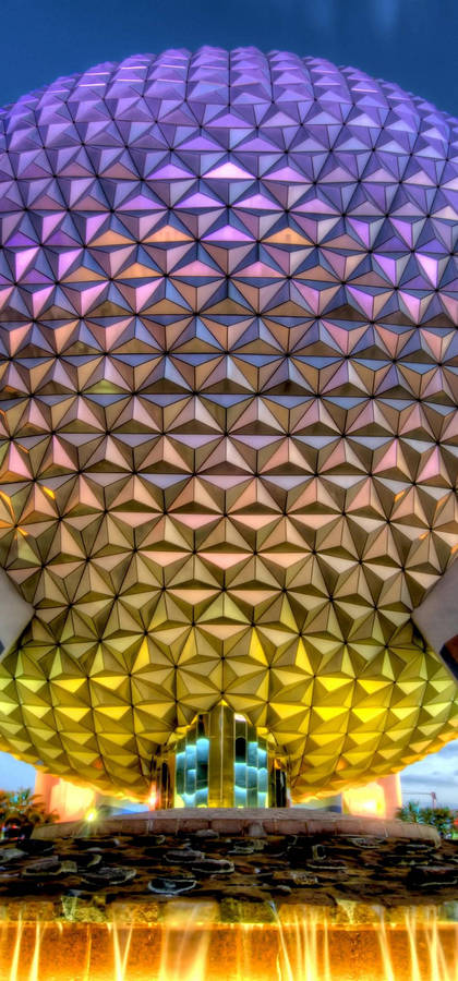 Epcot Globe With Tourists Wallpaper