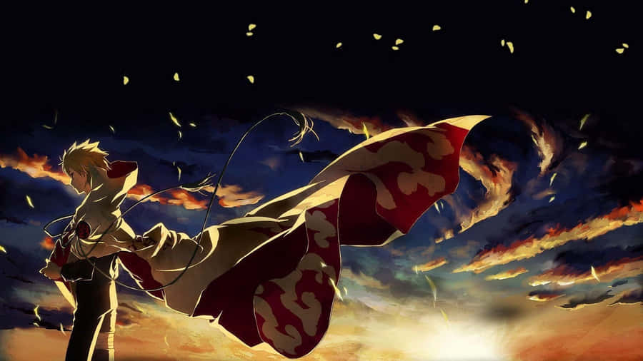 Epic Anime Naruto Wearing The Hokage Cloak Wallpaper