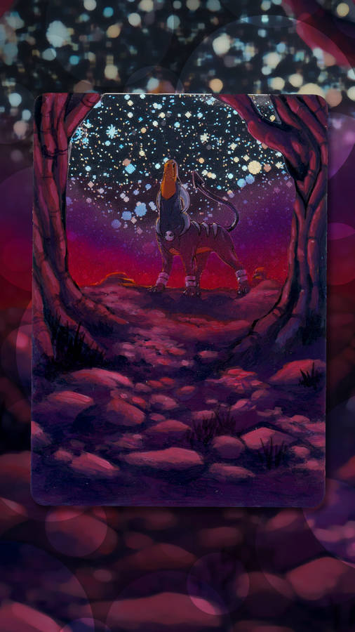 Epic Houndoom Howling Phone Wallpaper