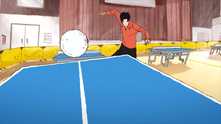 Epic Moment In Table Tennis Championship Wallpaper