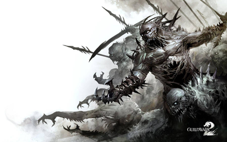 Epic Monster Battle In Guild Wars 2 Wallpaper