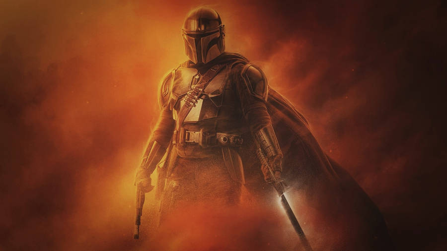 Epic Orange Mist Boba Fett 4k Wallpaper