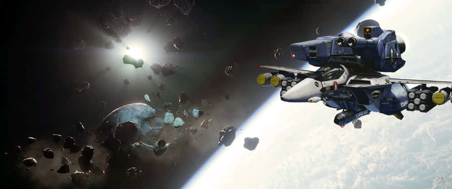 Epic Space Battles In Robotech Wallpaper