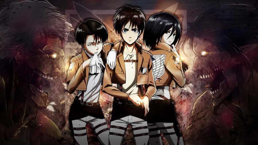 Eren Taking On The Titans Wallpaper