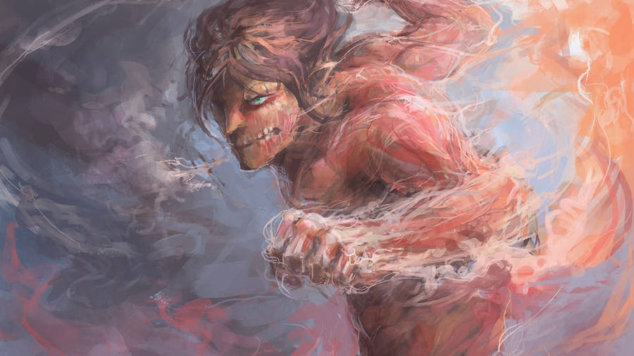 Eren Titan Punching Wallpaper