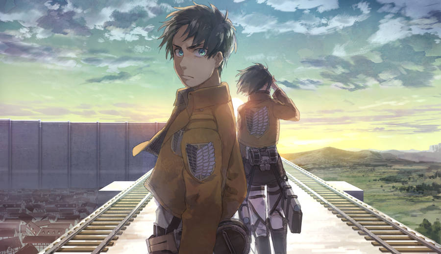 Eren Yeager On Paradis Island Wall Wallpaper