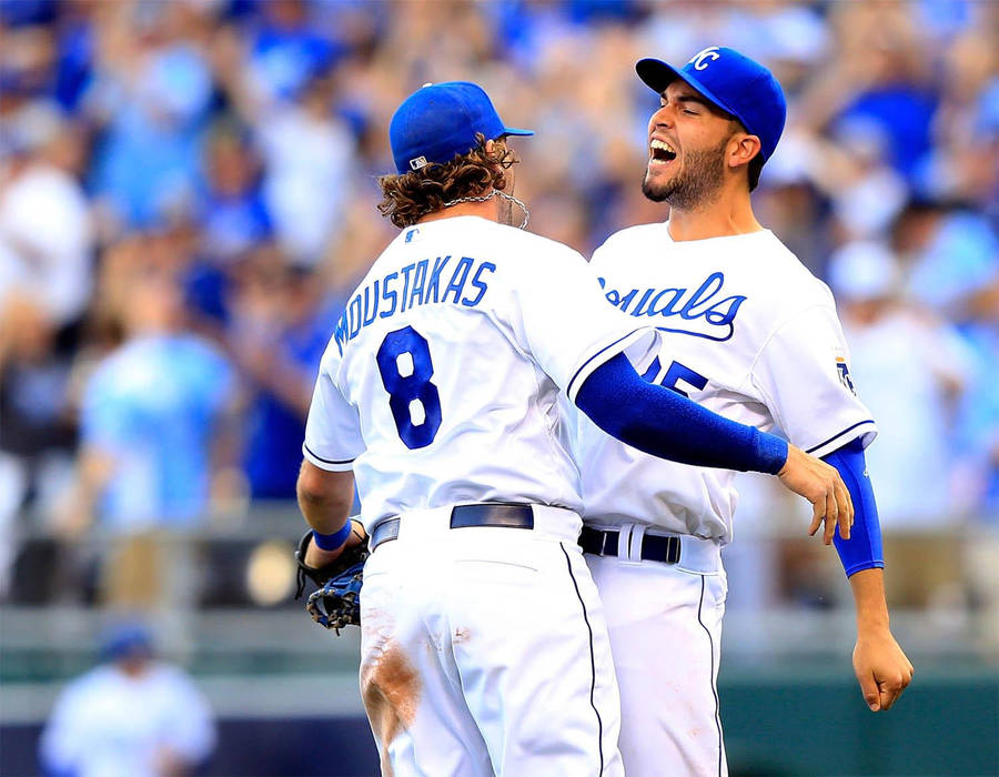 Eric Hosmer Bumping His Teammate Wallpaper