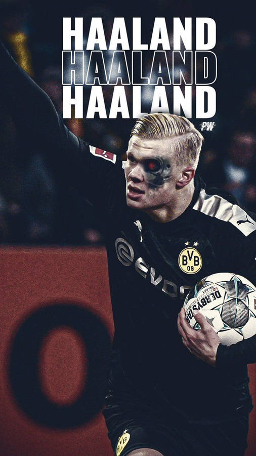 Erling Haaland Black Bvb Jersey Wallpaper