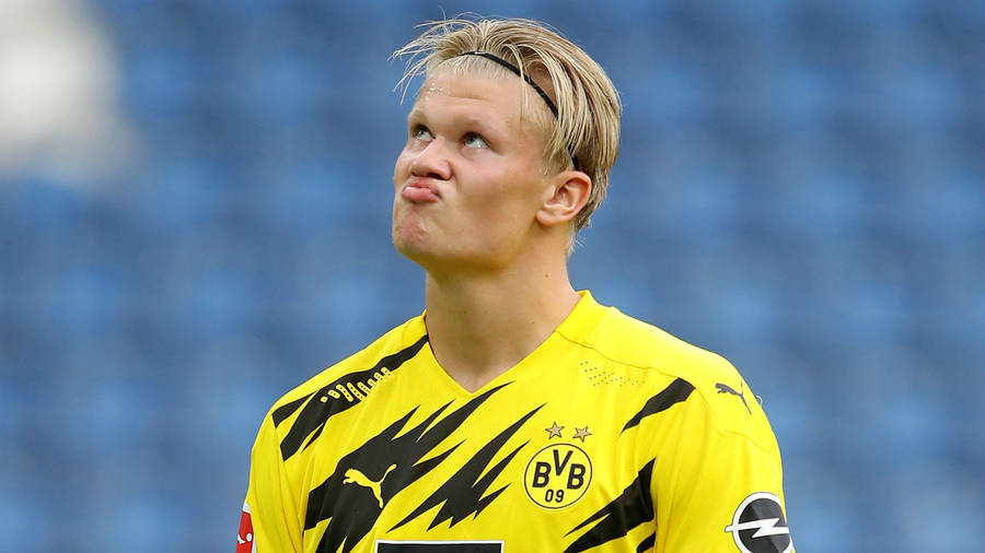 Erling Haaland Funny Face Wallpaper