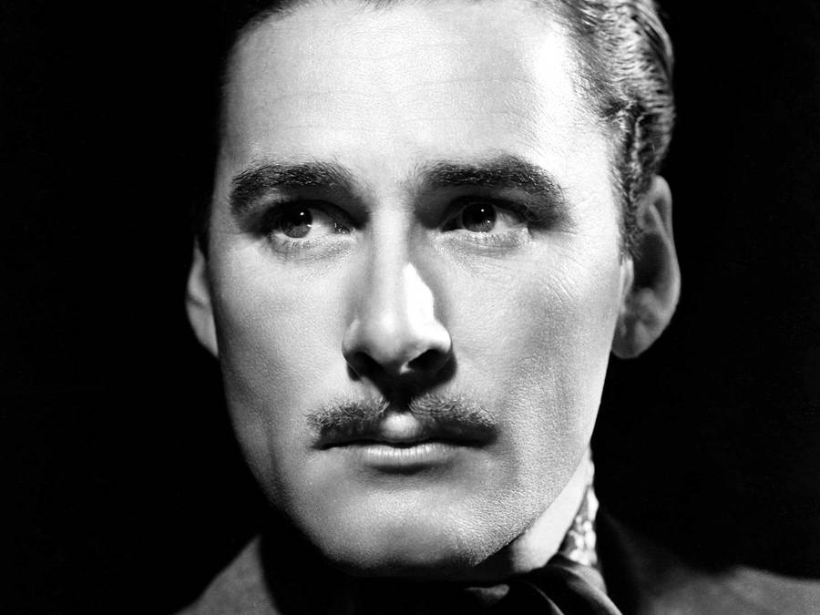 Errol Flynn Black And White Serious Wallpaper