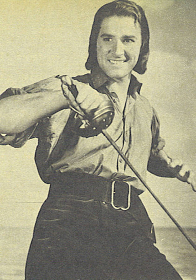 Errol Flynn Vintage Aesthetic With Sword Wallpaper