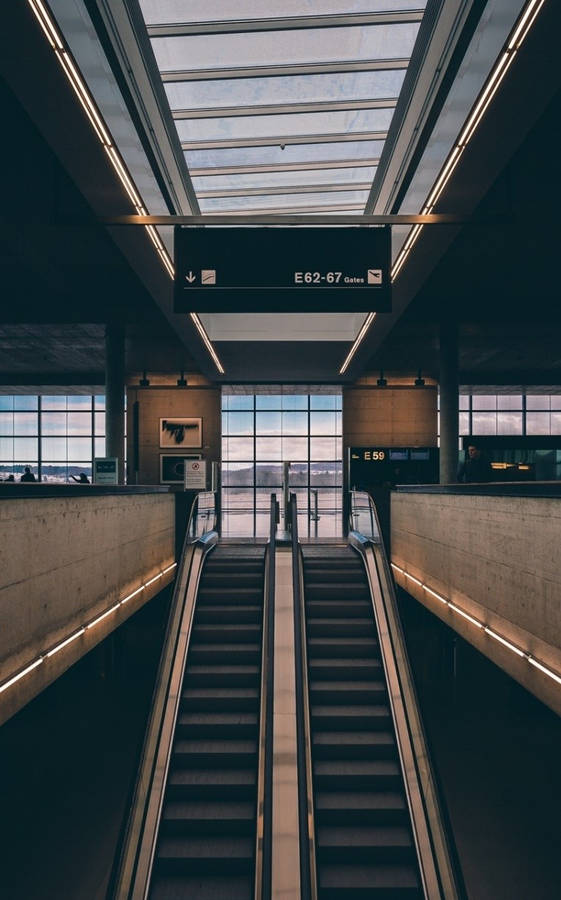 Escalator At The Airport Wallpaper