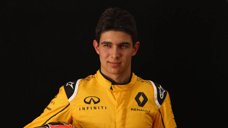 Esteban Ocon Black Backdrop Wallpaper