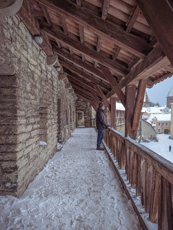 Estonia Ancient Wooden Castle Wallpaper