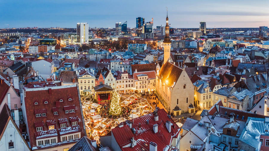 Estonia Christmas Town Wallpaper