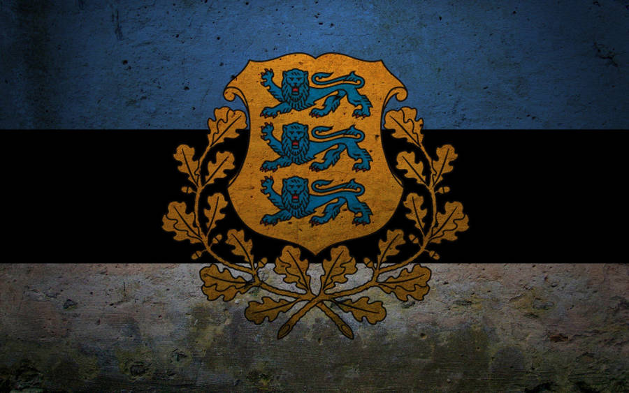 Estonia Flag With Emblem Wallpaper