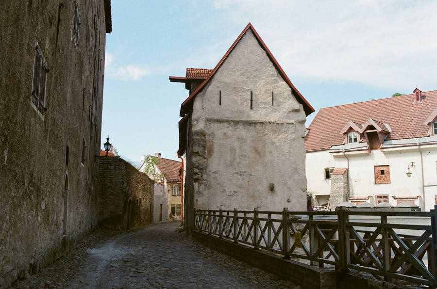 Estonia Idyllic Vintage Houses Wallpaper