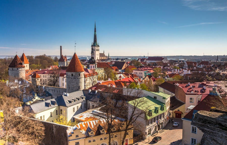 Estonia Rural City Wallpaper