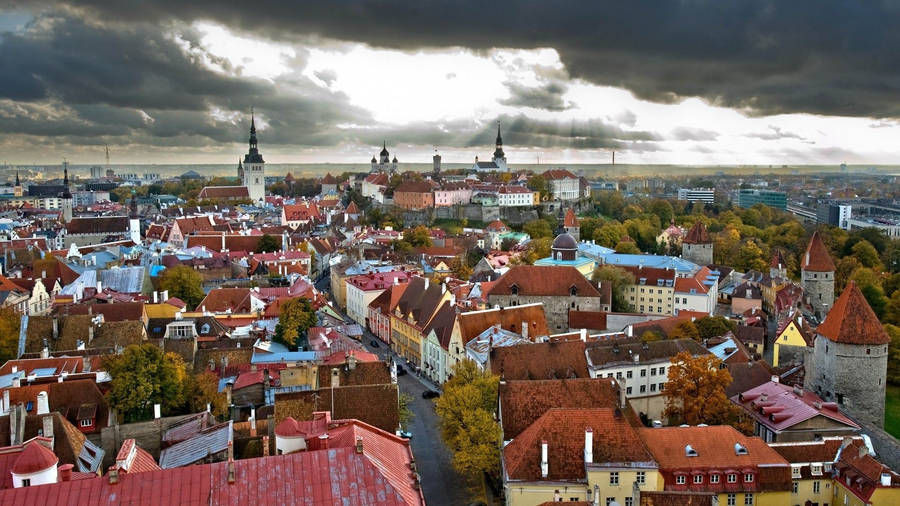 Estonia Under Gloomy Clouds Wallpaper