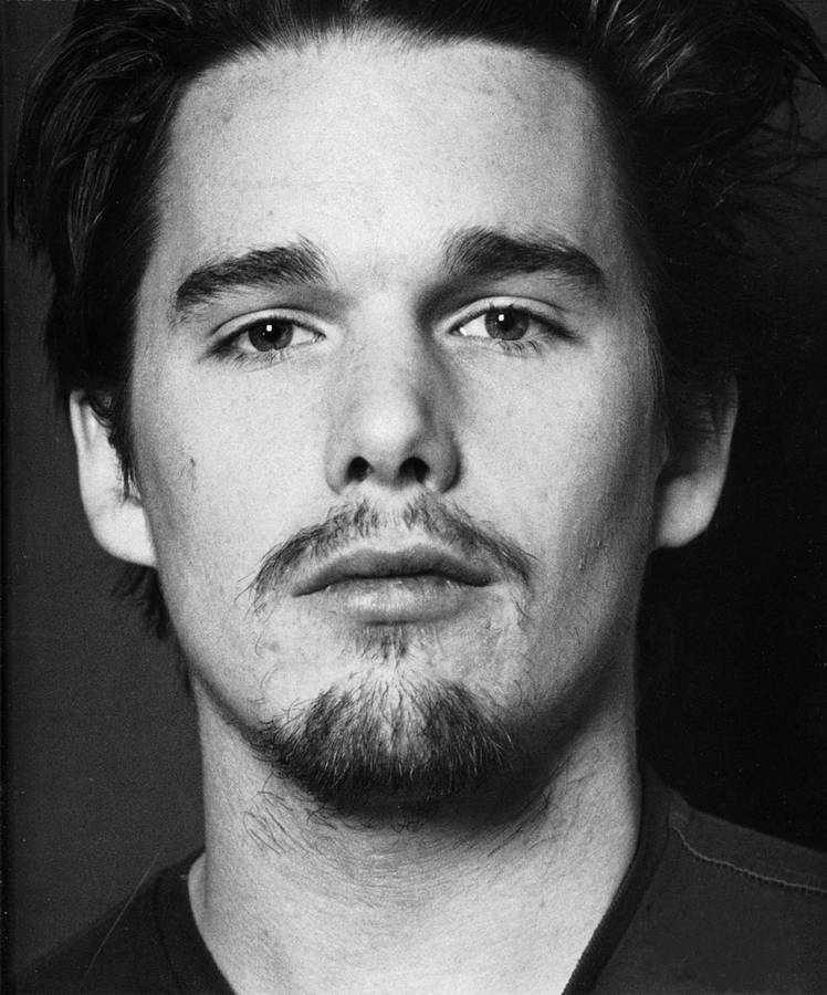 Ethan Hawke Black And White Portrait Wallpaper