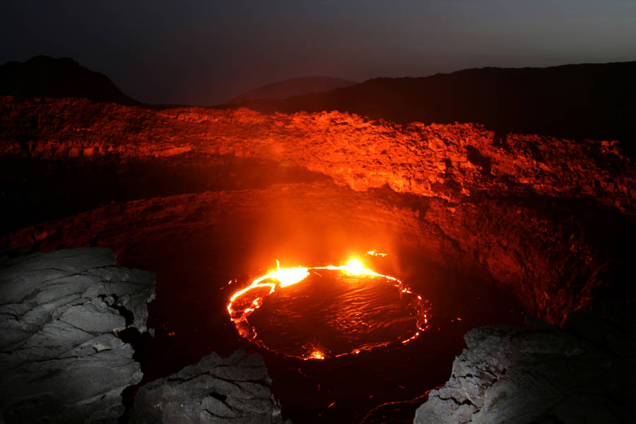 Ethiopia Erta Ale Volcano Pit Wallpaper
