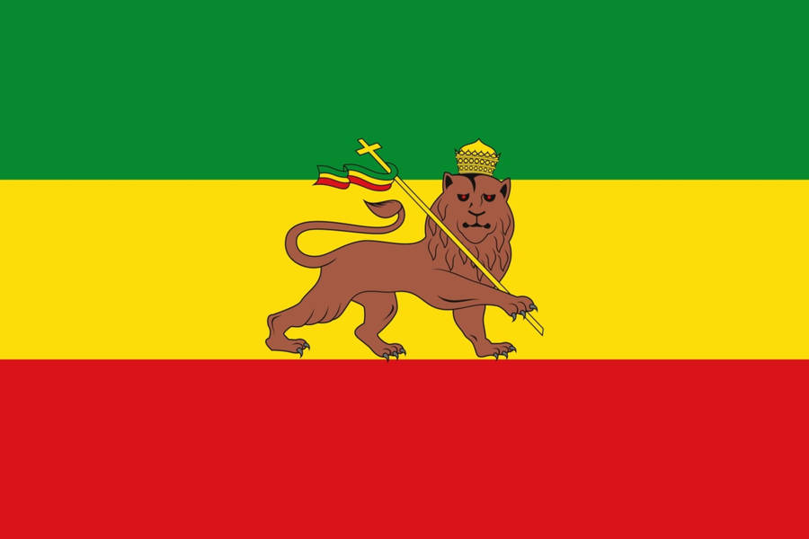 Ethiopia Lion Of Judah Flag Wallpaper