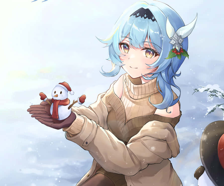 Eula And Snowman Wallpaper