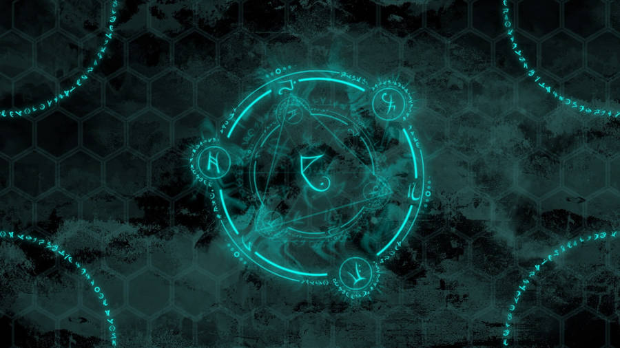 Evangelion 4 Green Arcane Circles Wallpaper