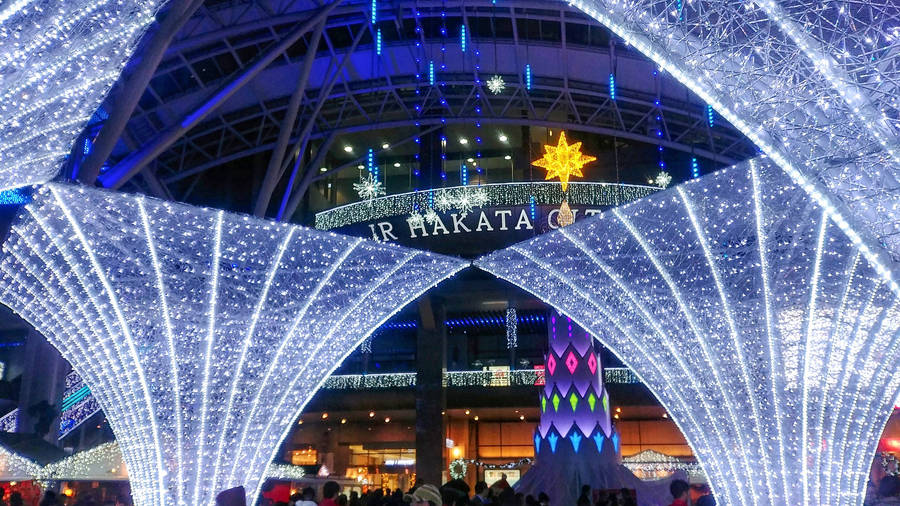 Evening View Of Hakata Station, Fukuoka Wallpaper