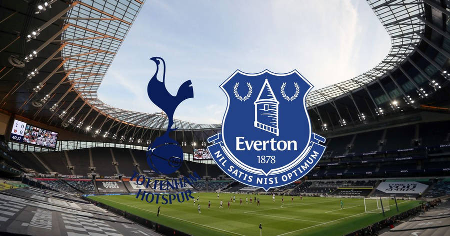 Everton And Tottenham Hotspurs Fc Logos Wallpaper