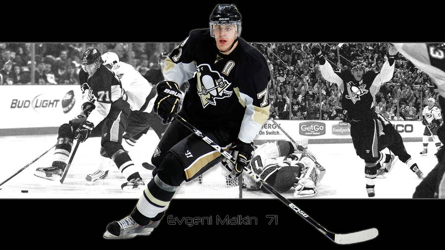 Evgeni Malkin Iconic Memories Grayscale Fan Art Wallpaper