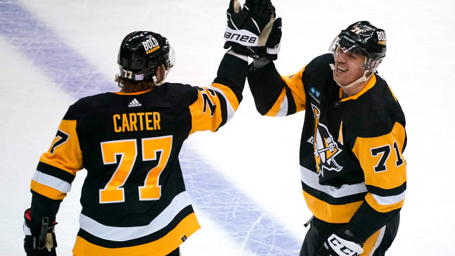 Evgeni Malkin Jeff Carter High Five Wallpaper