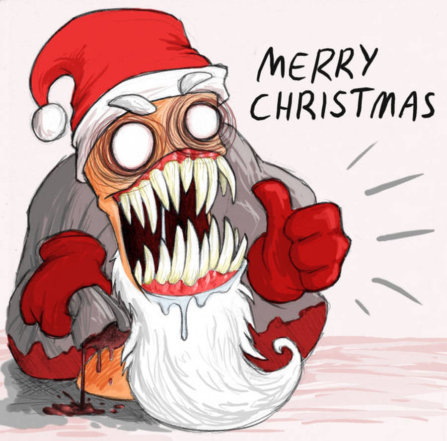 Evil Santa Big Teeth Wallpaper