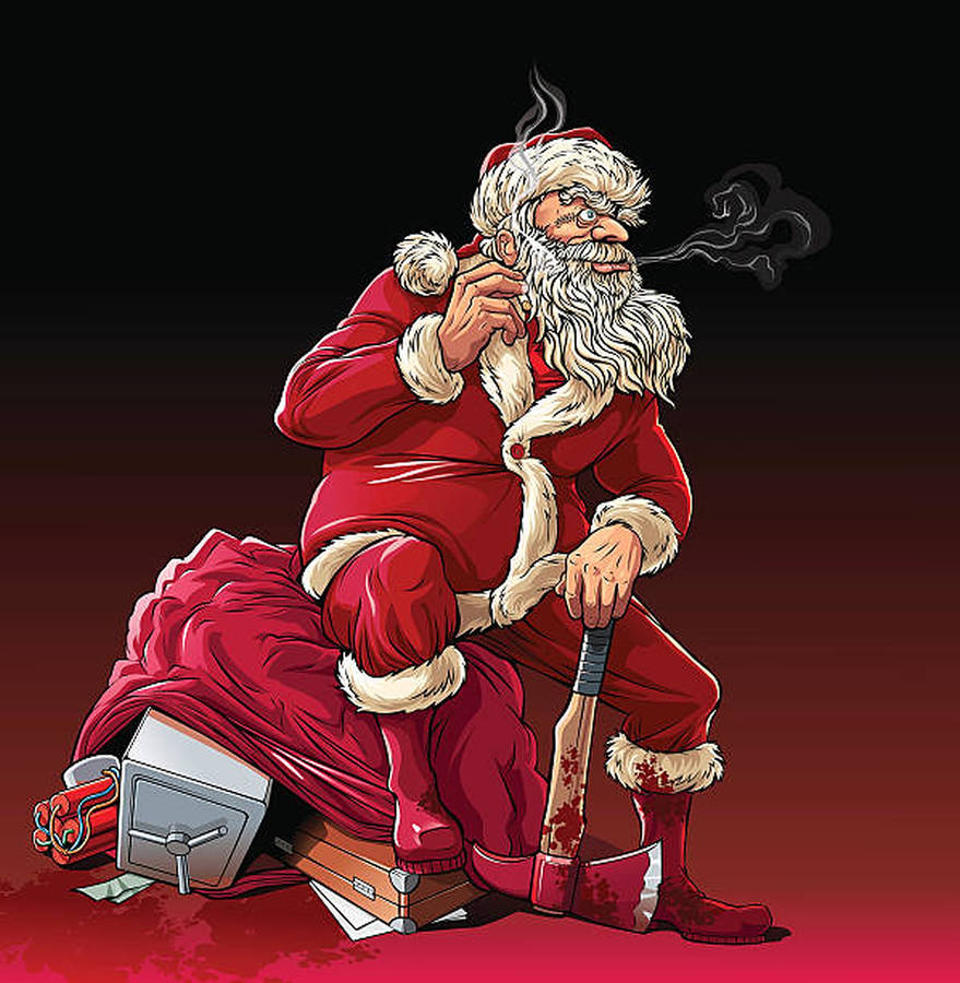 Evil Santa Heist Sack Wallpaper