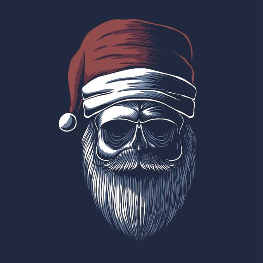 Evil Santa's Skull Wallpaper